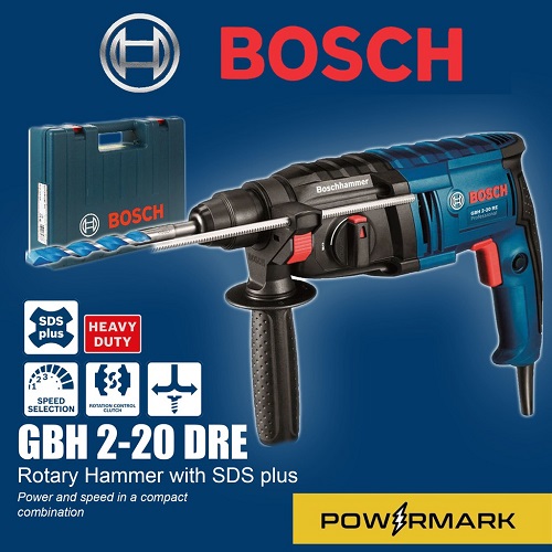 Bosch GBH 2-20 DRE Rotary Hammer Drill - 600W, pistol-grip