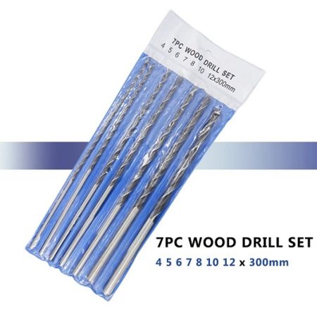 Brad-point Extra Long Bits for Wood - set of 7 Pieces