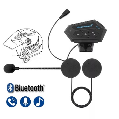 BT12 Wireless Earphone for Helmet - Bluetooth, Rechargeable Battery