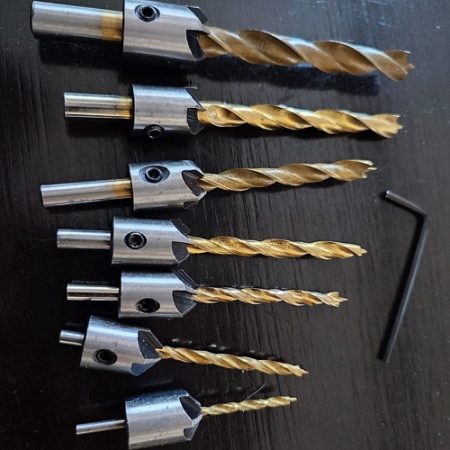 Drill-Bit Countersink set for Wood - 7pcs with Drill Bits
