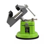 Tilting-Head Bench Vise with Suction Mount - Flat Jaws, Swivel head, Vacuum base