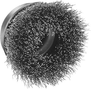 Wire Cup Brush for Flat Surfaces - Flexible Steel Bristles, Arbor-Mount