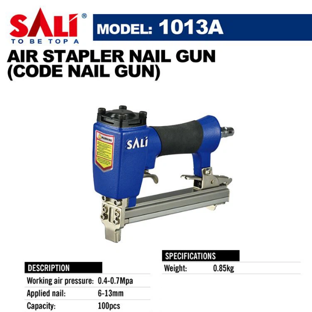 Sali 1013A 6-13mm 0.4-0.7MPa Professional Air Stapler Nail Gun