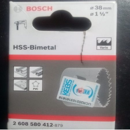 Bosch 38mm HSS BI-METAL Holesaw for Standard Adapters - PN 2608580412