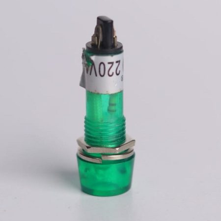 Green Panel Light for 10 mm Panel Cutout Diameter with Lug Terminals