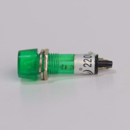 Green Panel Light for 10 mm Panel Cutout Diameter with Lug Terminals