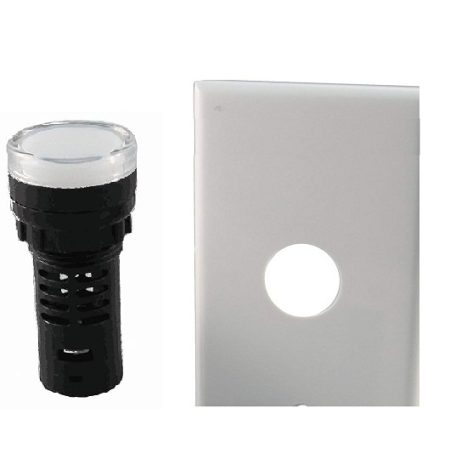 White Panel Mount Indicator Light with Screw Terminals