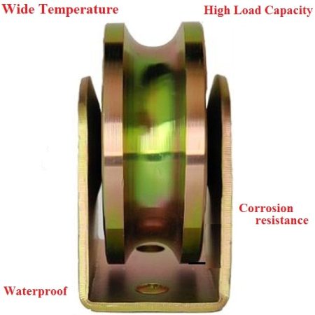 100mm Sliding Gate Caster with U-Groove Metal Wheel