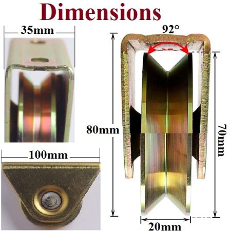 70mm Sliding Gate Caster with V-groove Metal Wheel