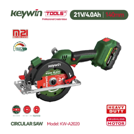 5.5inch Cordless Circular Saw - 21V, 4.0Ah,140mm - Keywin KW-A2020