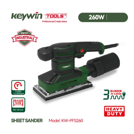 Electric Orbital Sheet Sander - 260W - Keywin KW-PFS260