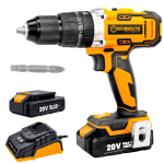 13mm 20V Cordless Power Drill/Screw Driver/Hammer with one 2Ah Li-ion Battery and Charger- WORKSITE CD334H