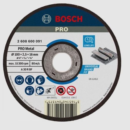 100 mm Cutting Disc For Small Angle Grinders - 4 inch - Bosch PRO Metal Bonded