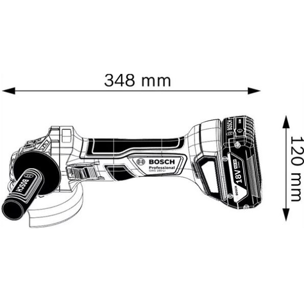 4½ inch Cordless Angle Grinder - 18V, 115mm - Bosch GWS 180-LI