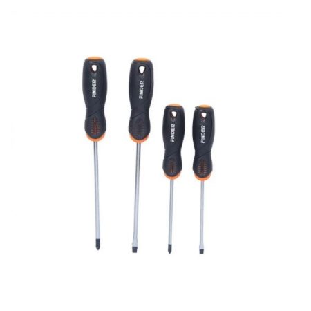 4PCS Screwdriver Set - SL 5x100mm, SL 6x150mm, PH 1x100mm, PH 2x150mm - Finder 193030