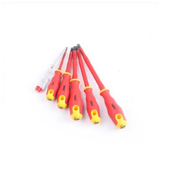 6PCS VDE Screwdriver Set - SL3x75, SL6x125, SL8x150, PH1x75, PH2x100 - Finder 193085