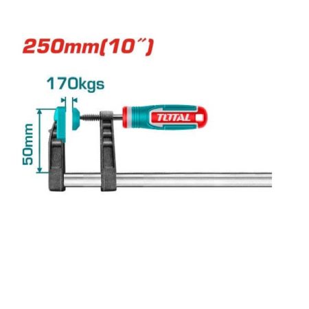 10inch F Clamp with Plastic Handle -250mm, 170kG- TOTAL THT1320503