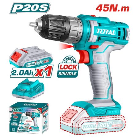 10mm Cordless Drill with 1 x 2.0Ah Battery Pack and Charger - Total TDLI200518