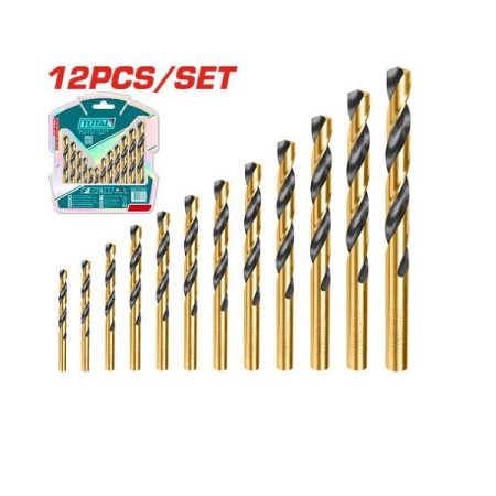 12 Pcs HSS Twist Drill Bits Set - TOTAL TACSD0125