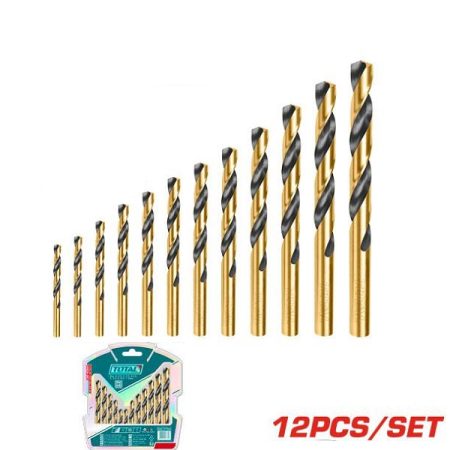 12 Pcs HSS Twist Drill Bits Set - TOTAL TACSD0125