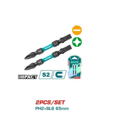 2 Pcs Impact Screwdriver Bits Set - TOTAL TACIM72HL665