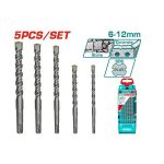 5 Pcs SDS plus Hammer Drill Bits Set - TOTAL TAC190501