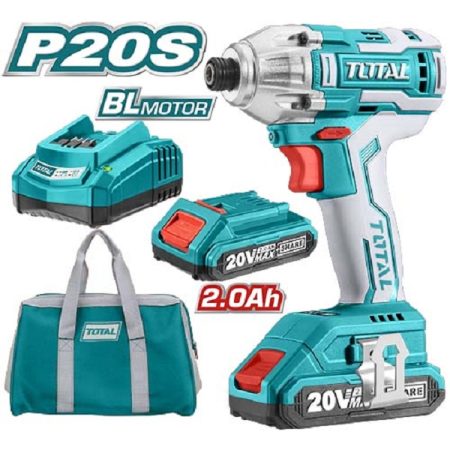 6.35mm Cordless Impact Driver with 2 x 2.0Ah Battery Pack and Charger - Total TIRLI2002