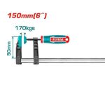 6inch F Clamp with Plastic Handle -150mm, 170kG- TOTAL THT1320501