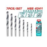 7 Pcs HSS Twist Drill Bits Set - TOTAL TACSD0075