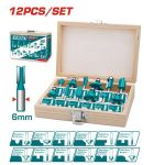 6mm Shank Router Bits Set -12 Pcs- TOTAL TACSR0121