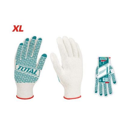 10 (XL) Knitted & PVC Dots Gloves - TOTAL TSP11102