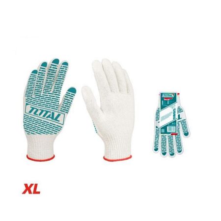 10 (XL) Knitted & PVC Dots Gloves - TOTAL TSP11102