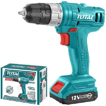 10mm Cordless Drill with 1 x 1.5Ah Battery Pack and Charger - Total TDLI1211