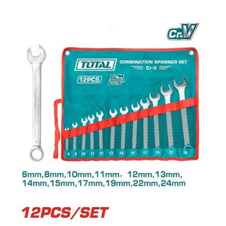 12pcs Combination Spanner Set (6-24mm) - TOTAL THT1022121