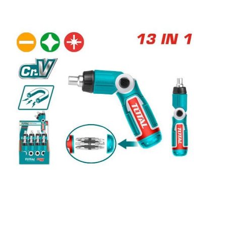 13 In 1 Ratchet Screwdriver Set - TOTAL TACSD30136