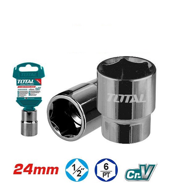 24mm Hexagonal Socket - ½ inch Square Drive, 6Point - TOTAL THTST12241