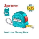 3mx16mm Steel Measuring Tape with Double Button - TOTAL TMT126331