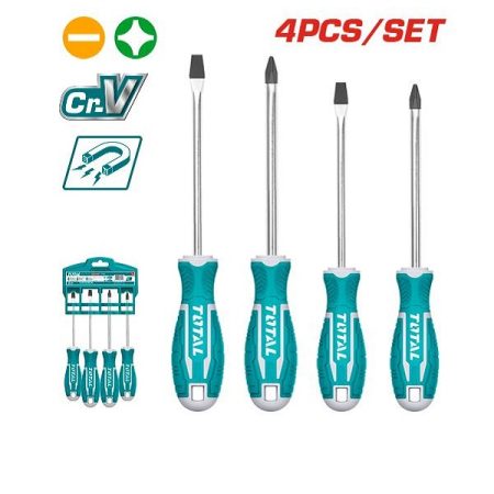 4 Pcs Screwdriver Set - TOTAL THT250604