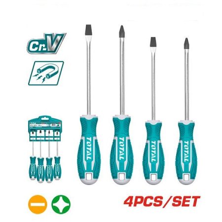 4 Pcs Screwdriver Set - TOTAL THT250604