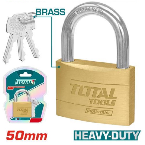 50mm Heavy Duty Brass Padlock - TOTAL TLK32502