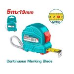 5mx19mm Steel Measuring Tape with Double Button - TOTAL TMT126351M