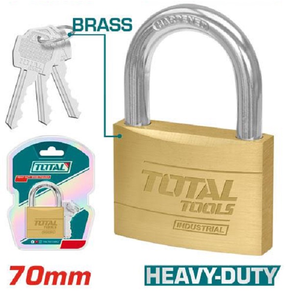 70mm Heavy Duty Brass Padlock - TOTAL TLK32702
