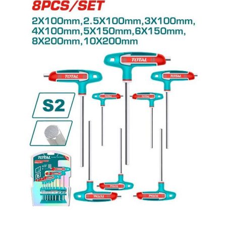 8Pcs T-handle Hex Wrench Set - TOTAL THHW8081