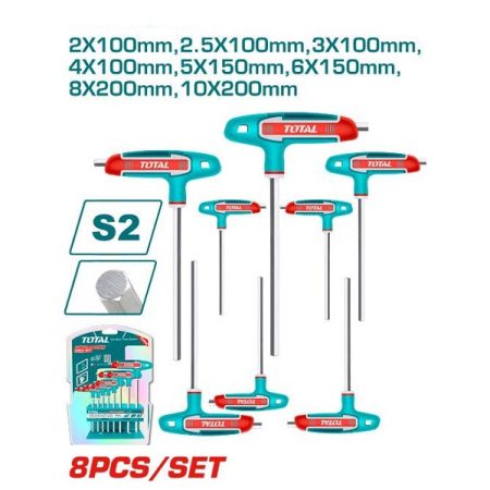 8Pcs T-handle Hex Wrench Set - TOTAL THHW8081