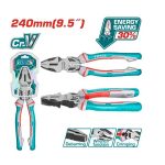 9.5inch (240mm) High Leverage Combination Pliers with Crimping, Spanner & Deburring functions - TOTAL THT210906S