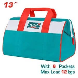 13 inch Electrician Tool Bag - TOTAL THT261325 13" Oxford Cloth 12kg Load, Waterproof, Multiple Pockets