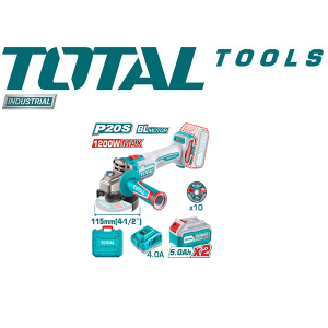 4½ inch Cordless Angle Grinder – 20V, 115mm - Total TAGLI2211532