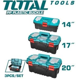 Plastic Tools Box Set 3pcs (14inch, 17inch, 20") - TOTAL TPBXK0031