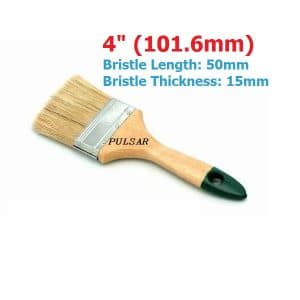 4 inch Flat Paint Brush with Wooden Handle - Pulsar 4"