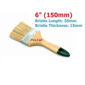 6 inch Flat Paint Brush with Wooden Handle - Pulsar 6"